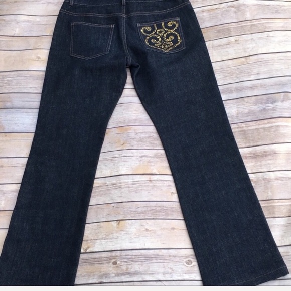 ST JOHN studded pocket dark bootcut jeans - Picture 8 of 8